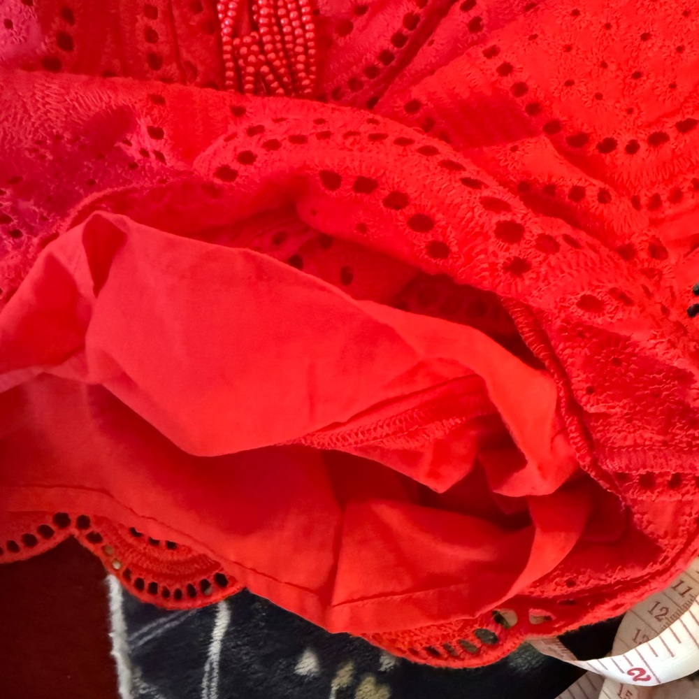 Farm Rio Red Pineapple Eyelet Blouse and Shorts Set - Picture 8 of 9